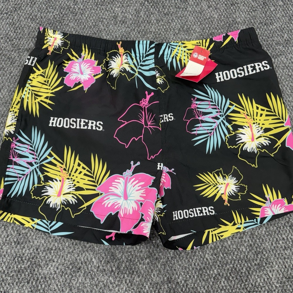 Indiana Hoosiers Men's XXL 2XL Neon Floral Swim Trunks Shorts Lined FOCO NCAA